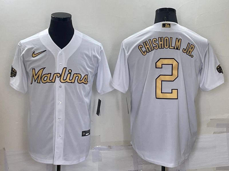 Men Miami Marlins #2 Chisholm jr White 2022 All Star Game Nike MLB Jerseys->miami marlins->MLB Jersey